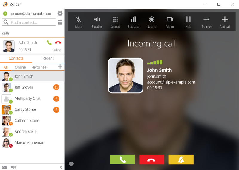 Top VoIP Provider for Zoiper (UK Guide) - Screenshot of Zoiper App.